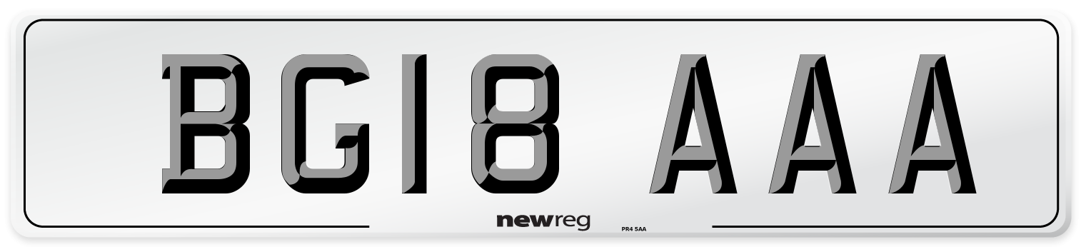 BG18 AAA Number Plate from New Reg